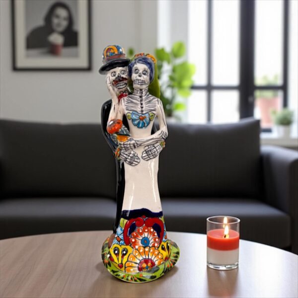 Catrina Handmade Talavera Day of the Dead  Colorful Ceramic Folk Art from Puebla, Mexico Día de los Muertos Skeleton Figurine Wedding Gift