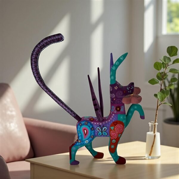 Dog Statue Folk Art Alebrije Sculpture, Wooden Mystic  Mexican Decoration Figure, Made Of Wood And Carved By Hand ASK FOR CUSTOMIZE