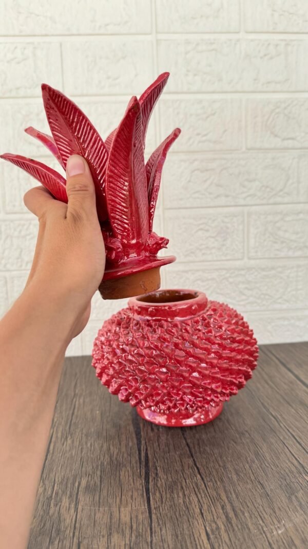 Mexican pottery, Pineapple decor, Mexican decoration, Pineapple sculpture, Glazed clay pineapple, Pottery from Michoacan - Image 2