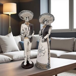 Couple (2) Catrina, Dia De Los Muertos - Day Of The Dead, Human Skeleton, Mexican Catrina Skull Sculpture, Catrina Skeleton Figurine Ofrenda