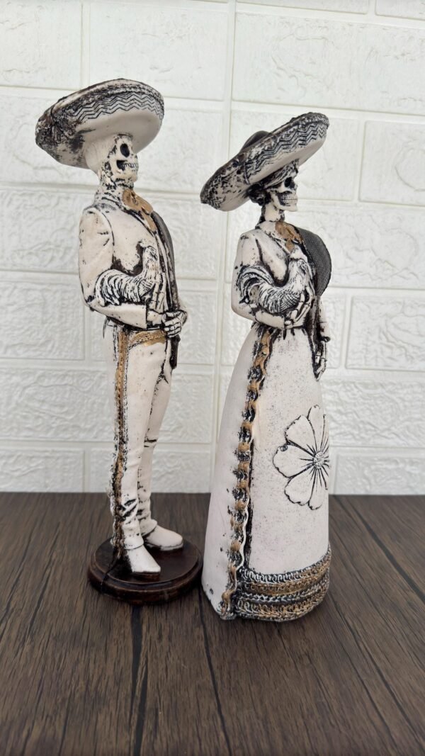 Couple (2) Catrina, Dia De Los Muertos - Day Of The Dead, Human Skeleton, Mexican Catrina Skull Sculpture, Catrina Skeleton Figurine Ofrenda - Image 2