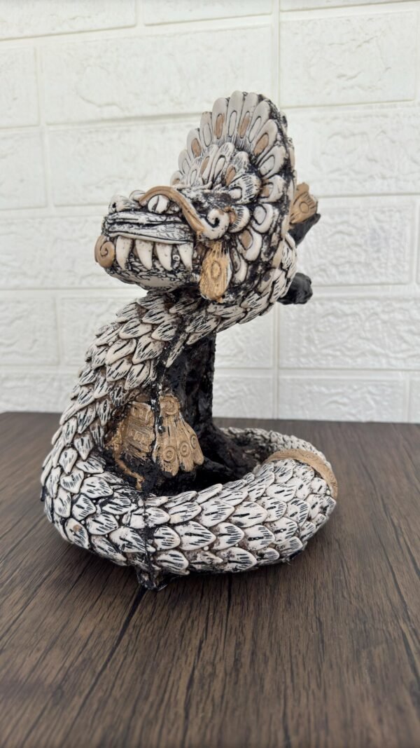 Quetzalcoatl Resin Sculpture, Feathered Serpent Aztec God Figurine, Prehispanic Mexican Art Statue, Spiritual Home Décor, Mesoamerican - Image 2