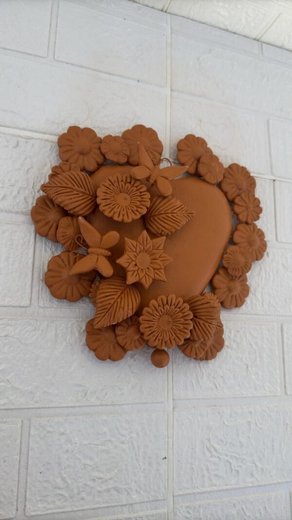 Mexican decoration, Mexican heart, Heart wall hanging, Decorative heart, Rustic heart decor, Heart statue - Image 2