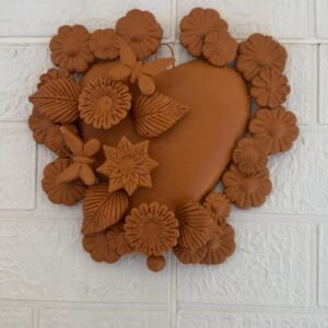 Mexican decoration, Mexican heart, Heart wall hanging, Decorative heart, Rustic heart decor, Heart statue