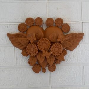 Mexican decoration, Mexican heart, Heart wall hanging, Decorative heart, Rustic heart decor, Heart statue