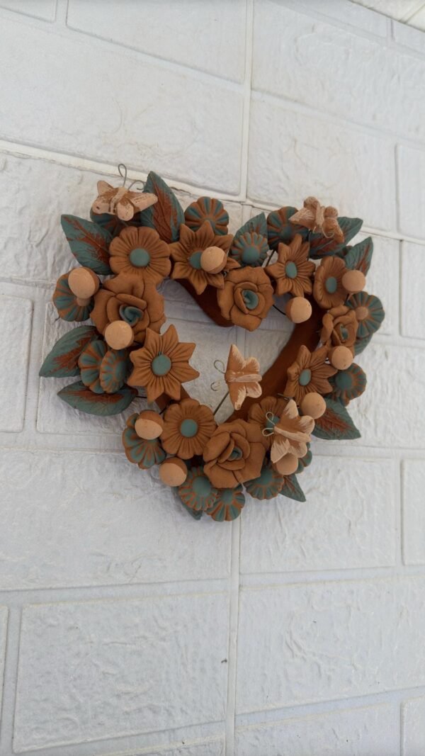 Filigrana Clay Heart Wall Hanging Ornament Artistic  Oaxaca México By Artisans Handmade Crafts, Home Decor Folk Art,  Pastillaje Technique - Image 2