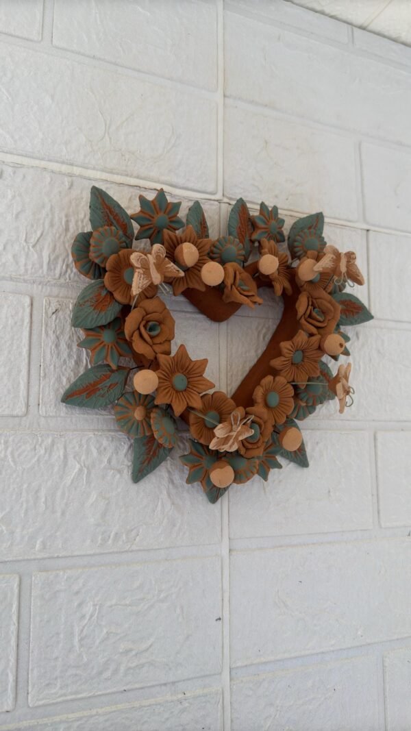 Filigrana Clay Heart Wall Hanging Ornament Artistic  Oaxaca México By Artisans Handmade Crafts, Home Decor Folk Art,  Pastillaje Technique - Image 2
