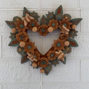 Filigrana Clay Heart Wall Hanging Ornament Artistic  Oaxaca México By Artisans Handmade Crafts, Home Decor Folk Art,  Pastillaje Technique