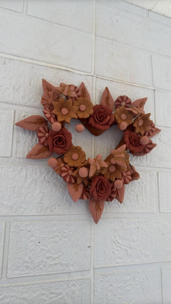 Filigrana Clay Heart Wall Hanging Ornament Artistic  Oaxaca México By Artisans Handmade Crafts, Home Decor Folk Art,  Pastillaje Technique - Image 2