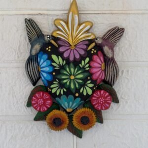 Corazon Sagrado Hummingbird Mexican Clay Decoration, MexicanHeart, Heart Wall Hanging, Decorative Heart, Rustic Heart Decor, Heart Statue