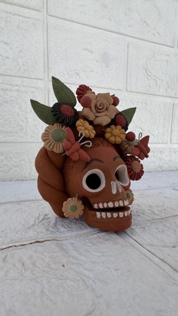 Pigment Clay Skull Día De Los Muertos Frida Artistic  Oaxaca México By Artisans Handmade Crafts, Home Decor Folk Art,  Pigmentos Naturales - Image 2