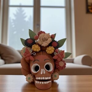 Pigment Clay Skull Día De Los Muertos Frida Artistic  Oaxaca México By Artisans Handmade Crafts, Home Decor Folk Art,  Pigmentos Naturales