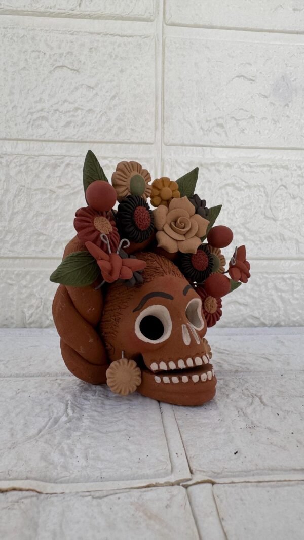 Pigment Clay Skull Día De Los Muertos Frida Artistic  Oaxaca México By Artisans Handmade Crafts, Home Decor Folk Art,  Pigmentos Naturales - Image 2