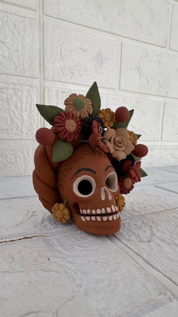 Pigment Clay Skull Día De Los Muertos Frida Artistic  Oaxaca México By Artisans Handmade Crafts, Home Decor Folk Art,  Pigmentos Naturales - Image 2