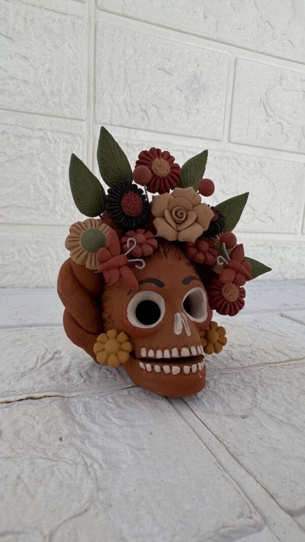 Pigment Clay Skull Día De Los Muertos Frida Artistic  Oaxaca México By Artisans Handmade Crafts, Home Decor Folk Art,  Pigmentos Naturales - Image 2