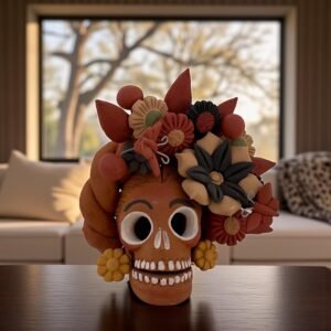 Pigment Clay Skull Día De Los Muertos Frida Artistic  Oaxaca México By Artisans Handmade Crafts, Home Decor Folk Art,  Pigmentos Naturales