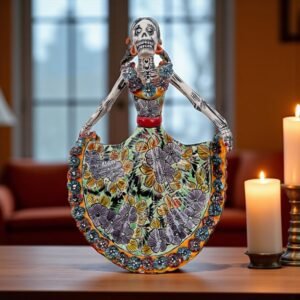 Catrina Handmade Talavera Day of the Dead  Colorful Ceramic Folk Art from Puebla, Mexico Día de los Muertos Skeleton Figurine Wedding Gift