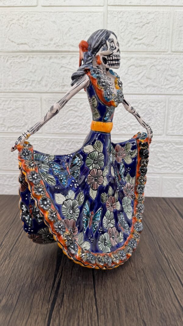 Catrina Handmade Talavera Day of the Dead  Colorful Ceramic Folk Art from Puebla, Mexico Día de los Muertos Skeleton Figurine Wedding Gift - Image 2