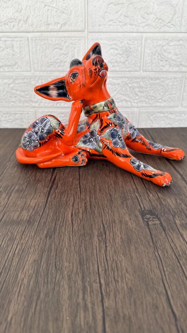 Talavera Xoloitzcuintle, Ceramic dog, Talavera Pottery, Authentic Puebla Mexico Pottery, Xolo Statue, Dog Sculpture Xoloitzcuintle - Image 2