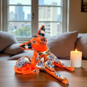 Talavera Xoloitzcuintle, Ceramic dog, Talavera Pottery, Authentic Puebla Mexico Pottery, Xolo Statue, Dog Sculpture Xoloitzcuintle