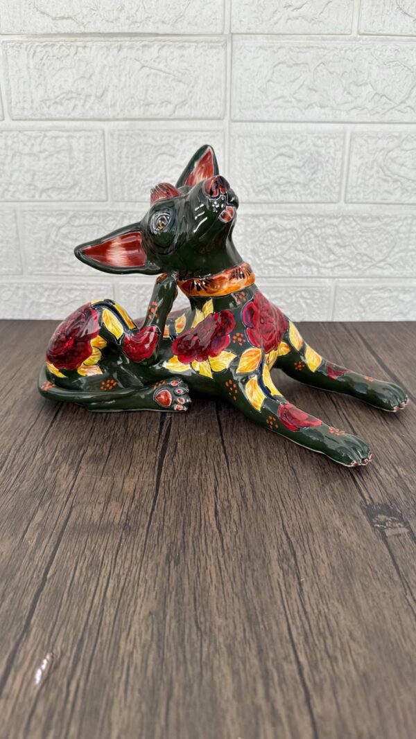 Talavera Xoloitzcuintle, Ceramic dog, Talavera Pottery, Authentic Puebla Mexico Pottery, Xolo Statue, Dog Sculpture Xoloitzcuintle - Image 2