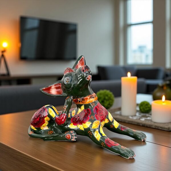Talavera Xoloitzcuintle, Ceramic dog, Talavera Pottery, Authentic Puebla Mexico Pottery, Xolo Statue, Dog Sculpture Xoloitzcuintle