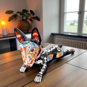 Talavera Bull Terrier Sculpture  Ceramic Dog, Talavera Pottery, Puebla Mexican Pottery, Bull Terrier Statue, Handmade And Hand Painted