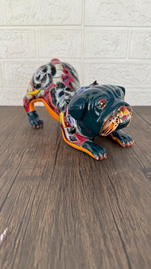Talavera English Bullgod, Ceramic dog, Talavera pottery, Mexican pottery, English Bullgod statue, Dog sculpture - Image 2