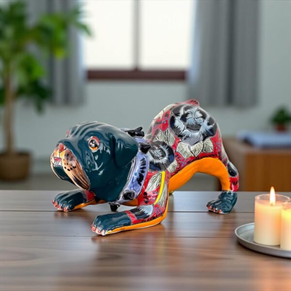 Talavera English Bullgod, Ceramic dog, Talavera pottery, Mexican pottery, English Bullgod statue, Dog sculpture
