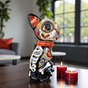 Talavera Cat, Ceramic Cat, Talavera Pottery, Puebla Mexican Pottery, Cat Statue, Cat Sculpture Figurine Hand Painted Artisans