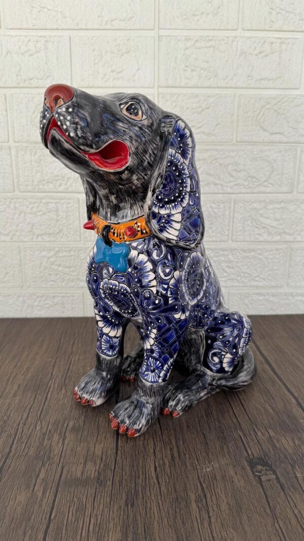Talavera Dalmatian Dog Sculpture  Ceramic Dog, Talavera Pottery, Puebla Mexican Pottery, Cocker Spaniel Statue Handmade And Hand Painted - Image 2