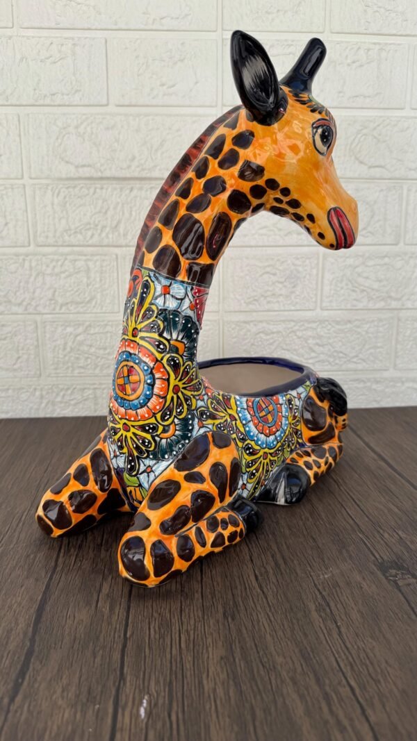 Large Giraffe Pot Planter  Talavera Colorful  Figurine  Ceramic Pottery Artisan Hand Painted  Decor Vibrant Folk Art from Puebla  Decor - Image 2