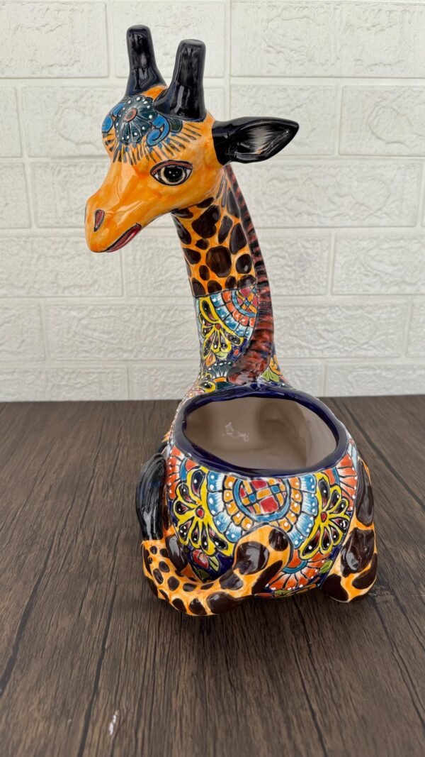 Large Giraffe Pot Planter  Talavera Colorful  Figurine  Ceramic Pottery Artisan Hand Painted  Decor Vibrant Folk Art from Puebla  Decor - Image 2