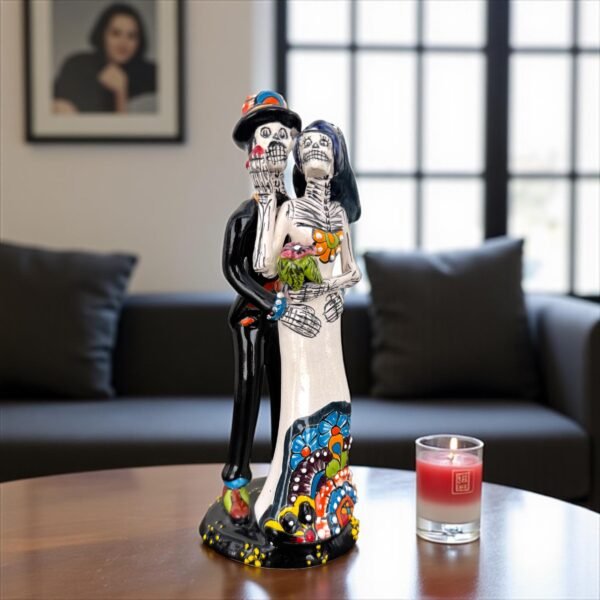 Catrina Handmade Talavera Day of the Dead  Colorful Ceramic Folk Art from Puebla, Mexico Día de los Muertos Skeleton Figurine Wedding Gift