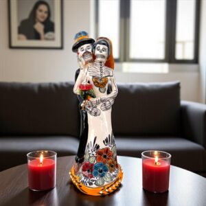 Catrina Handmade Talavera Day of the Dead  Colorful Ceramic Folk Art from Puebla, Mexico Día de los Muertos Skeleton Figurine Wedding Gift