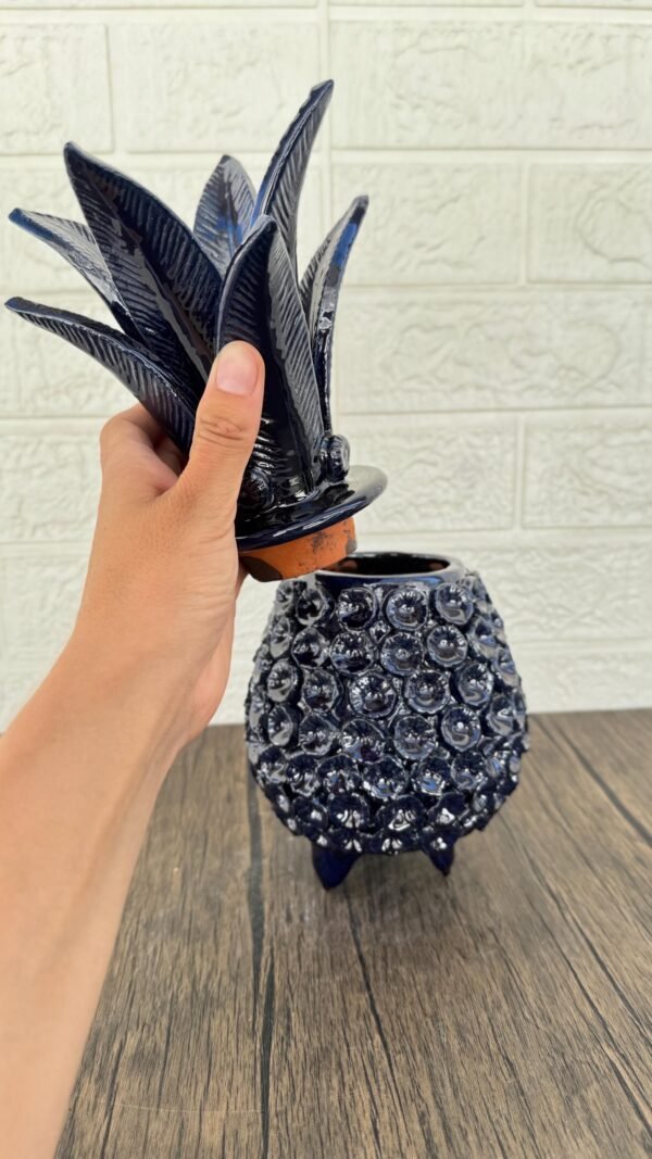 Mexican pottery, Pineapple decor, Mexican decoration, Pineapple sculpture, Glazed clay pineapple, Pottery from Michoacan - Image 2