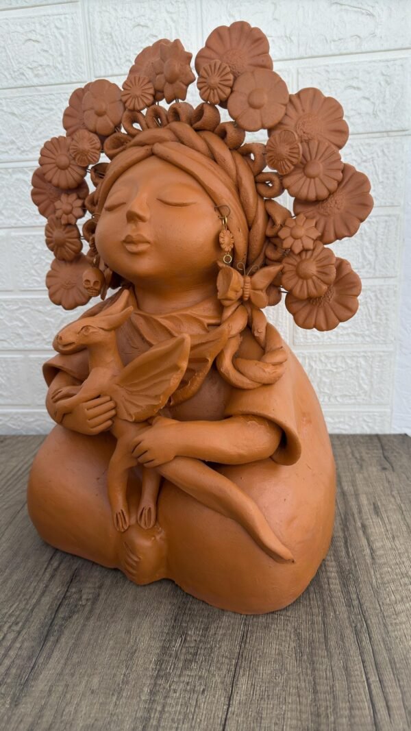 Pachamama Handmade Sculpture – Mexican Mother Earth Art, Colorful Clay Figurine, Spiritual Decor, Indigenous Folk Art, Home Decor Metepec - Image 4