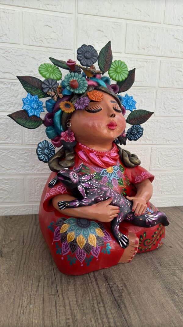 Pachamama Handmade Sculpture – Mexican Mother Earth Art, Colorful Clay Figurine, Spiritual Decor, Indigenous Folk Art, Home Decor Metepec - Image 4