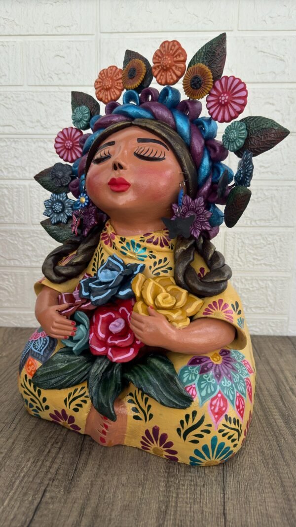 Pachamama Handmade Sculpture – Mexican Mother Earth Art, Colorful Clay Figurine, Spiritual Decor, Indigenous Folk Art, Home Decor Metepec - Image 4