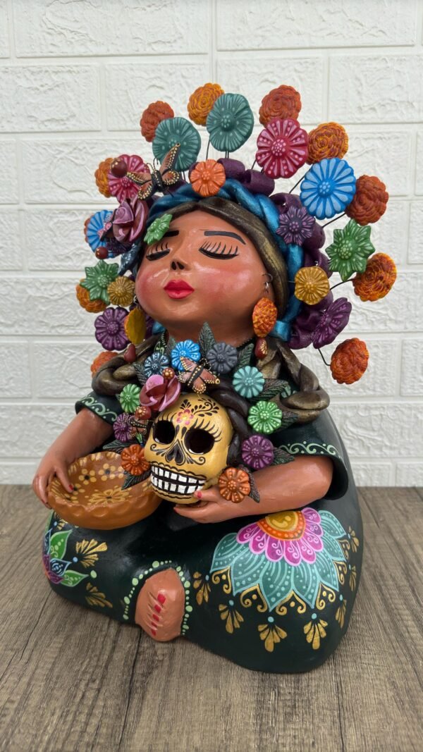 Pachamama Handmade Sculpture – Mexican Mother Earth Art, Colorful Clay Figurine, Spiritual Decor, Indigenous Folk Art, Home Decor Metepec - Image 4