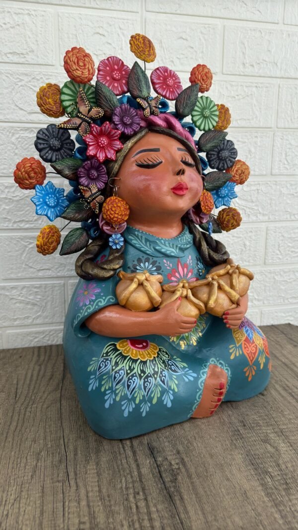 Pachamama Handmade Sculpture – Mexican Mother Earth Art, Colorful Clay Figurine, Spiritual Decor, Indigenous Folk Art, Home Decor Metepec - Image 3