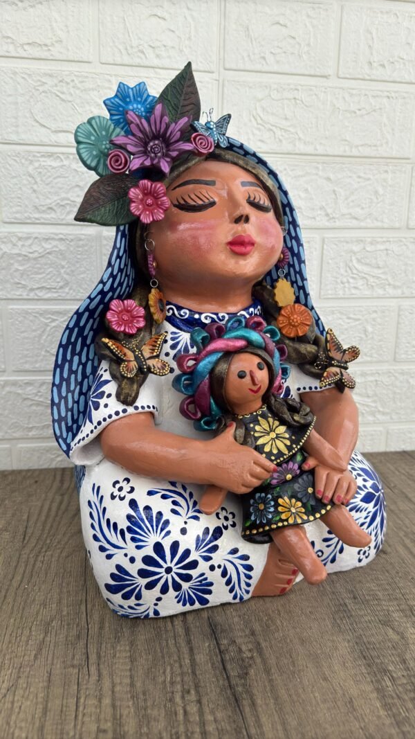 Pachamama Handmade Sculpture – Mexican Mother Earth Art, Colorful Clay Figurine, Spiritual Decor, Indigenous Folk Art, Home Decor Metepec - Image 3