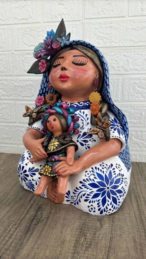 Pachamama Handmade Sculpture – Mexican Mother Earth Art, Colorful Clay Figurine, Spiritual Decor, Indigenous Folk Art, Home Decor Metepec - Image 4
