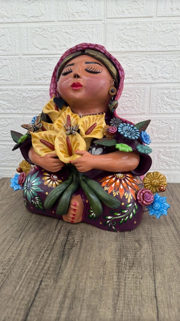 Pachamama Handmade Sculpture – Mexican Mother Earth Art, Colorful Clay Figurine, Spiritual Decor, Indigenous Folk Art, Home Decor Metepec - Image 3