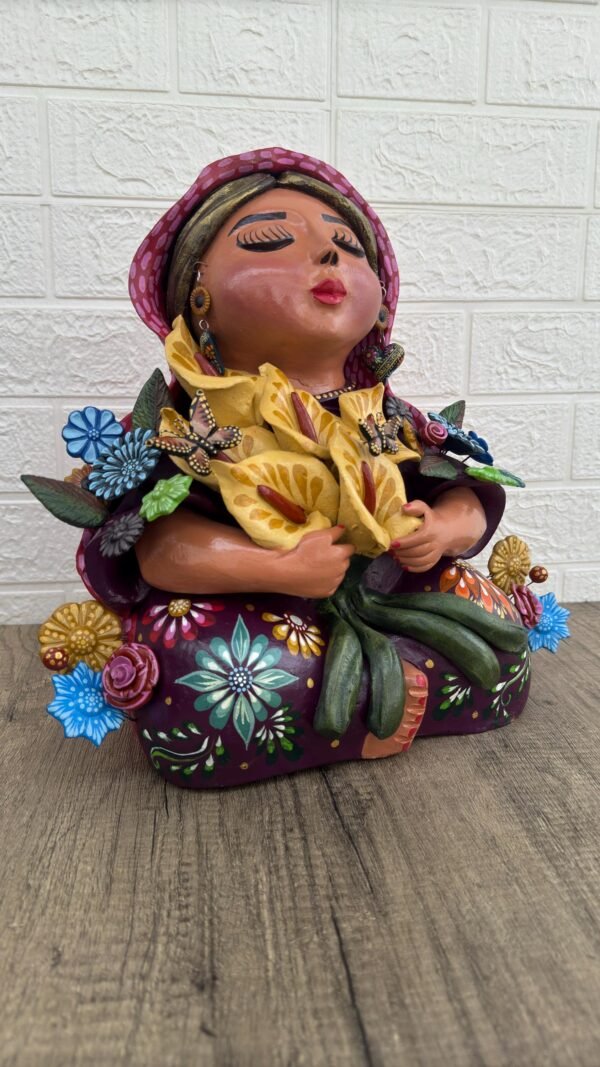 Pachamama Handmade Sculpture – Mexican Mother Earth Art, Colorful Clay Figurine, Spiritual Decor, Indigenous Folk Art, Home Decor Metepec - Image 4