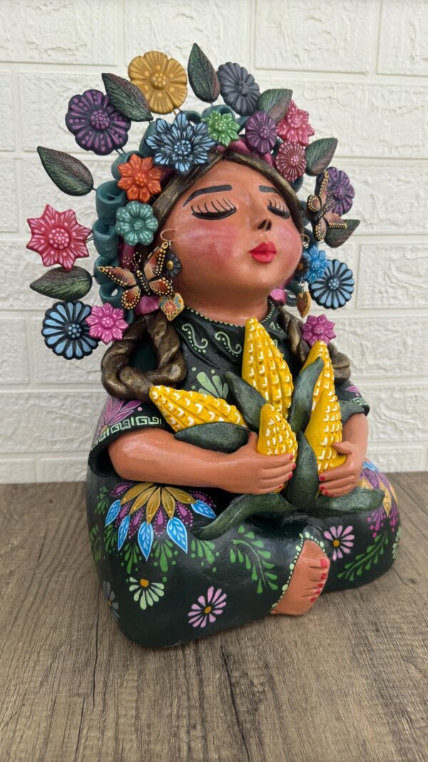 Pachamama Handmade Sculpture – Mexican Mother Earth Art, Colorful Clay Figurine, Spiritual Decor, Indigenous Folk Art, Home Decor Metepec - Image 3