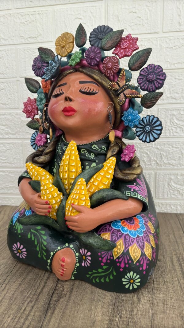 Pachamama Handmade Sculpture – Mexican Mother Earth Art, Colorful Clay Figurine, Spiritual Decor, Indigenous Folk Art, Home Decor Metepec - Image 4