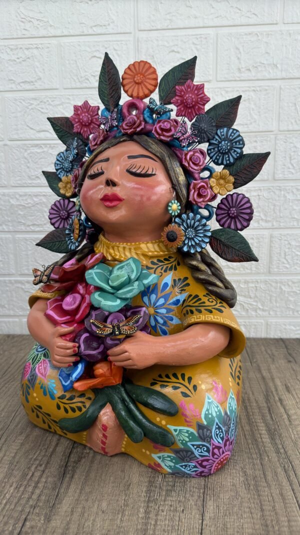 Pachamama Handmade Sculpture – Mexican Mother Earth Art, Colorful Clay Figurine, Spiritual Decor, Indigenous Folk Art, Home Decor Metepec - Image 3