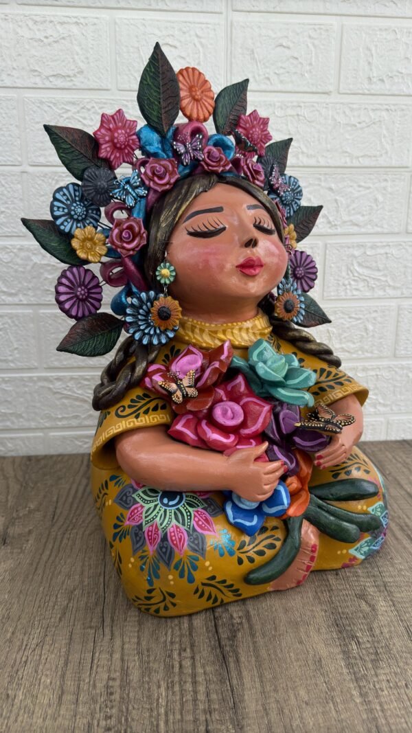 Pachamama Handmade Sculpture – Mexican Mother Earth Art, Colorful Clay Figurine, Spiritual Decor, Indigenous Folk Art, Home Decor Metepec - Image 4