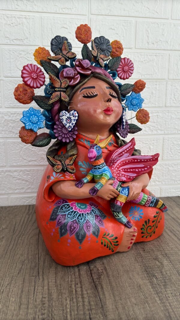 Pachamama Handmade Sculpture – Mexican Mother Earth Art, Colorful Clay Figurine, Spiritual Decor, Indigenous Folk Art, Home Decor Metepec - Image 4